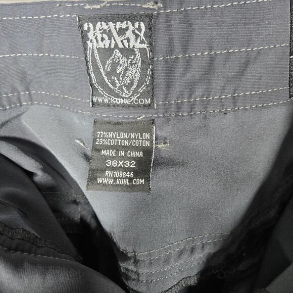 Kuhl Liberator Convertible Pants Mens 36x32 Stealth Zip Off Hiking Nylon Gray - Picture 7 of 11